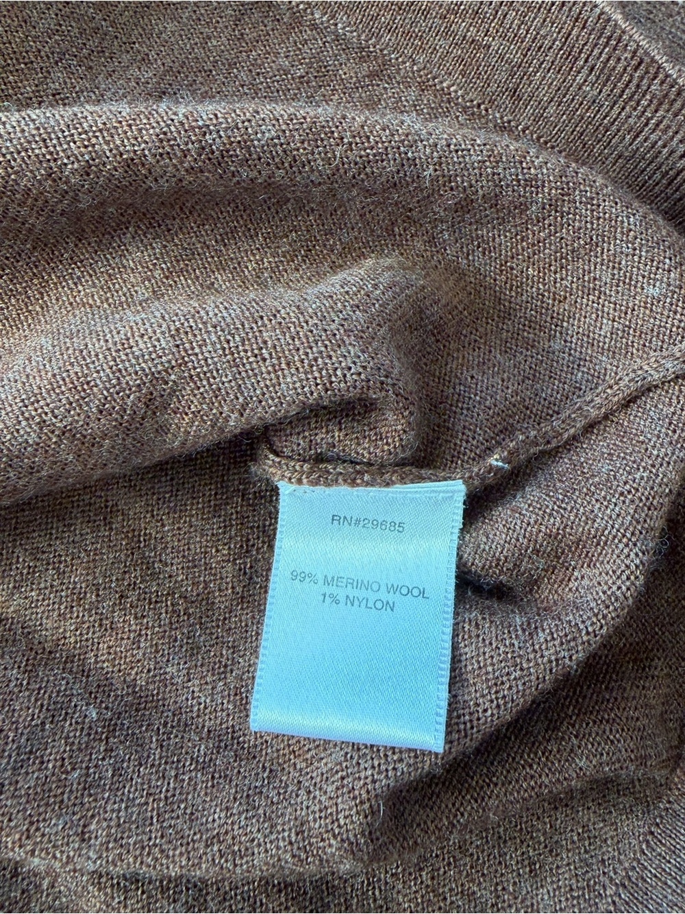 Pendleton 99% Merino Wool Chestnut Brown V-Neck Women's Sweater - Picture 4 of 5